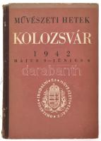 Művészeti hetek Kolozsvár 1942. május 9. - június 6. Hóman Bálint előszavával. Bp., 1942, Országos Irodalmi és Művészeti Tanács (Athenaeum-ny.), 162+(2) p. + 12 t. Szövegközi fekete-fehér ábrákkal és egészoldalas képtáblákkal illusztrálva. Kiadói félvászon-kötés, sérült gerinccel, néhány sérült lappal. Az előzéklapon Heintz Henrik (1896-1955) festőművész autográf aláírásával / névbejegyzésével.