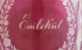 Antik emlék serleg, bíborpácolt, csiszolt, jelzés nélkül, minimális kopottsággal, m: 18,5 cm