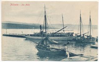 1907 Abbazia, Opatija; Am Molo, S.M.D. Stefania (1918-tól a cs. és kir. haditengerészet szolgálatában) / passenger steamship transferred to K.u.K. Kriegsmarine Lagunenflotille from 1918