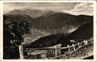 1942 Tiszaborkút, Kvaszi, Kvasy; Kilátás a Bliznica felé a Mencsulról. Mosdóssy Endre felvétele / mountain (fl)