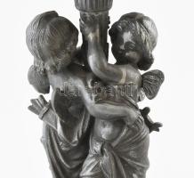 cca 1900 R. Ditmar Wien puttó figurákkal díszített fém petróleum lámpa alsó fele, szép állapotban, m...