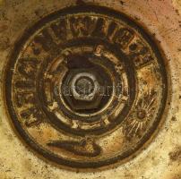 cca 1900 R. Ditmar Wien puttó figurákkal díszített fém petróleum lámpa alsó fele, szép állapotban, m...