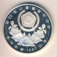 Dél-Korea 1987. 10.000W Ag "Olimpia-toronyugrás" T:PP