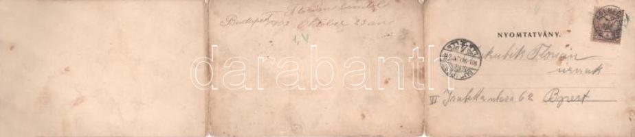 1901 Selmecbánya, Schemnitz, Banská Stiavnica; 3-részes kihajtható panorámalap. Nyom. és kiadta Joer...