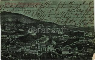 1899 (Vorläufer) Selmecbánya, Schemnitz, Banská Stiavnica; látkép / general view (vágott / cut)