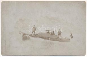 1917 Montenegro, K.u.K. Kriegsmarine motorboat in Lake Scutari. photo (fl)