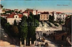 1916 Pola, Pula; Panorama / látkép / general view + "M. kir. V/8. npf. gyalogzászlóalj gazdasági hivatala" (EK)