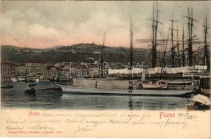 1904 Fiume, Rijeka; Hafen / port, steamship (EK)