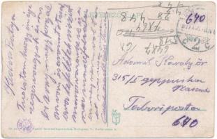 1917 Marosvásárhely, Targu Mures; Felső kereskedelmi iskola. Vasúti levelezőlapárusítás 30. sz. / tr...