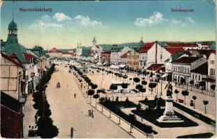 1917 Marosvásárhely, Targu Mures; Széchenyi tér, üzletek. Márványi kiadása / square, shops (EK)