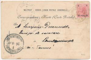 1897 (Vorläufer) Chania, La Canée; Des Insurges, Port avec la Mosquée, Une femme grecque e turque / ...