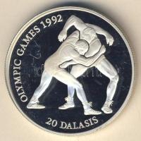 Gambia 1993. 20D Ag "Olimpia-bírkózás" T:PP