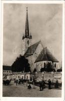 1941 Dés, Dej; Református templom, piac. Nagy Péter kiadása / Calvinist church, market (EK)
