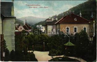 1908 Trencsénteplic, Trencianske Teplice; villa részlet. Wertheim Zsigmond kiadása / villa, spa (EB)