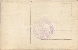 Piac Boszniában. Országos Izraelita Tanítóképző Intézet Budapest pecséttel, photo (vágott / cut)