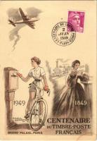 Centenaire du Timbre-Poste Francais 1949 Grand Palais, Paris / Centenary of the French Postage Stamp 1949 s: Raoul Serres + So. Stpl. (ragasztónyom / glue marks)