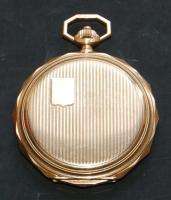 Századforduló körüli I.W.C. férfi zsebóra Au arany 14K Bruttó 88g átm.: 50mm, üveg eltörve, nem jár, egyébként megkímélve