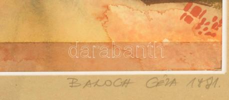 Balogh Géza (1946-): Homok és fény, 1981. Akvarell, papír, jelzett, 23x32 cm. Üvegezett fakeretben