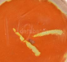 Tófej kerámia váza, ritkább mintázattal, jelzéssel, hibátlan, m: 32 cm