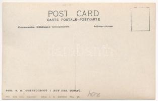 K.u.K. Kriegsmarine S.M. Torpedoboot 1 auf der Donau. Schrinner Pola 1911., Phot. Alois Beer / Cs. é...