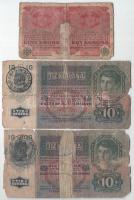 1913. 20K (4db) fekete "ROMANIA TIMBRU SPECIAL" felülbélyegzéssel + 1915. 10K (2db) fekete...