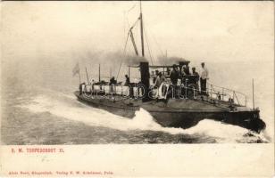 K.u.K. Kriegsmarine S.M. Torpedoboot XI, Alois Beer, F.W. Schrinner / Cs. és kir. haditengerészet SM Tb XI torpedónaszádja, rajta matrózokkal / Austro-Hungarian Navy SM Tb XI torpedo boat, mariners