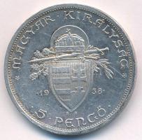 1938. 5P Ag "Szent István" T:XF karc, kis patina Adamo P8.1