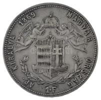 1869KB 1Ft Ag "Ferenc József / Angyalos címer" Körmöcbánya T:AU,XF patina Hungary 1869KB 1...