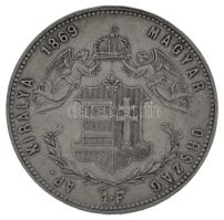 1869KB 1Ft Ag "Ferenc József / Angyalos címer" Körmöcbánya T:XF patina Hungary 1869KB 1 Fo...