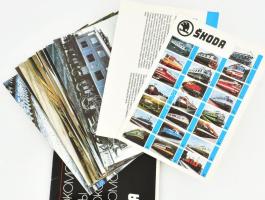 cca 1980-1990 Skoda elektrické lokomotivy / Skoda villanymozdonyok, képes ismertető mappa, 22 db kép...