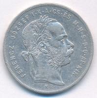 1879KB 1Ft Ag "Ferenc József / Középcímer" T:VF Adamo M15