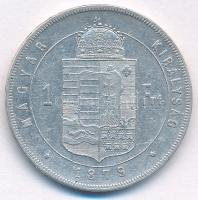 1879KB 1Ft Ag "Ferenc József / Középcímer" T:VF Adamo M15