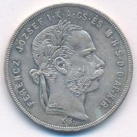 1879KB 1Ft Ag "Ferenc József / Középcímer" T:AU Adamo M15