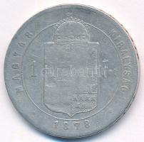 1878KB 1Ft Ag "Ferenc József / Középcímer" T:F Adamo M15