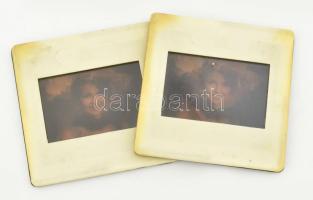 cca 1970 Piros Ildikó(?) színésznő, 2 db színes diapozitív, 5x5 cm