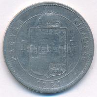 1881KB 1Ft Ag "Ferenc József / Középcímer" T:F Adamo M15