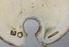 Ezüs (Ag) szerelékes olajecet tartó és fűszertartó szett, jelzett, Dianás, 1920 körül, dugók nélkül,...