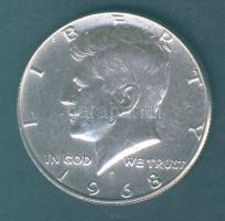 USA 1968. 1/2$ Ag "Kennedy" T:2 Előoldal extra ezüstözve!