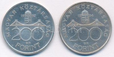 1992. 200Ft Ag "MNB" + 1994. 200Ft "Deák" T:AU,XF Adamo F13, F13.1