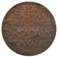 Tóth Sándor (1933-2019) DN "Szabolcs-Szatmár Megye Tanácsa a társadalmi munkáért" bronz em...