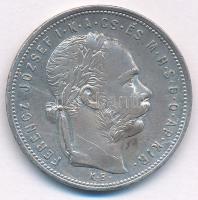 1881KB 1Ft Ag "Ferenc József / Középcímer" T:XF,VF karc, patina Adamo M15