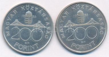 1993. 200Ft Ag "MNB" (2x) T:AU,XF Adamo F13