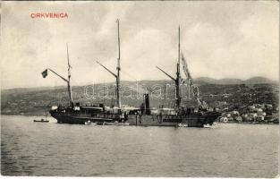 1912 Crikvenica, Cirkvenica; K.u.K. Kriegsmarine SM Schiff "Nautilus" Kanonenboot / SMS Nautilus a cs. és kir. haditengerészet ágyúnaszádja / Austro-Hungarian Navy screw gunboat. Liburnia 1912 (EK)