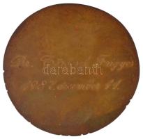 1987. "Orosházáért" bronz emlékplakett, hátoldalán "Dr. Törőcsik Frigyes 1987. decemb...