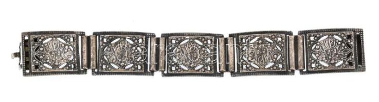 Ezüst (Ag) karkötő áttört, jelzés nélkül 37 g 16 cm