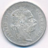 1879KB 1Ft Ag "Ferenc József / Középcímer" T:AU kis patina Adamo M15