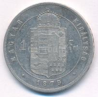 1879KB 1Ft Ag "Ferenc József / Középcímer" T:VF Adamo M15