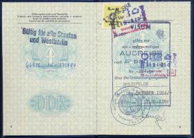 1984 Deutsche Demokratische Republik fényképes útlevél / German passport
