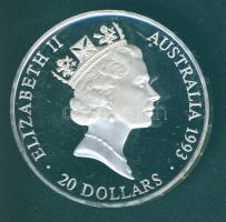 Ausztrália 1993. 20$ Ag "Olimpia-három atléta a dobogón" T:PP