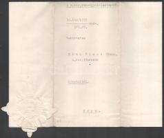 1939 Bp., Magyar Királyi Pénzügyminiszter által kiadott, államtitkár által aláírt hivatalos okirat
